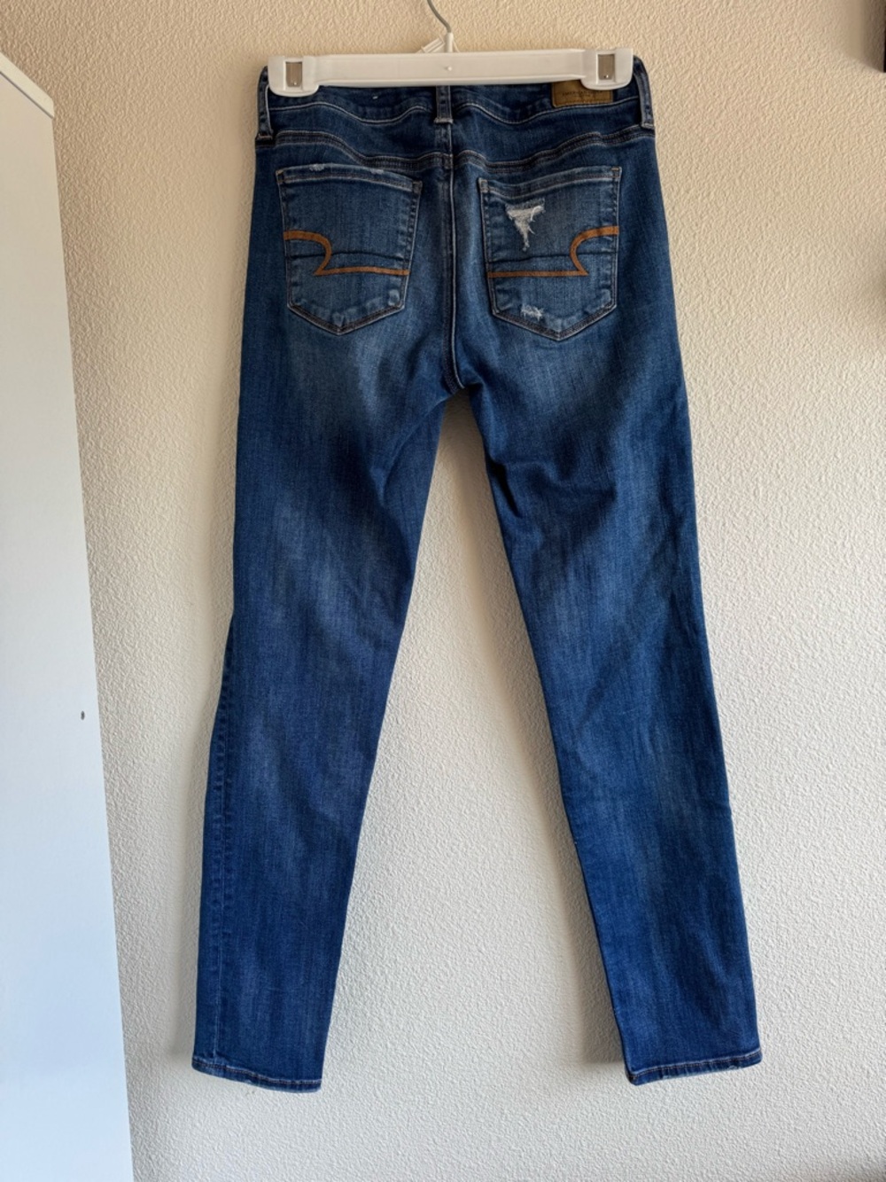 American Eagle Outfitters Women’s Ripped Skinny Jeans - Dark Blue - Picture 2 of 7
